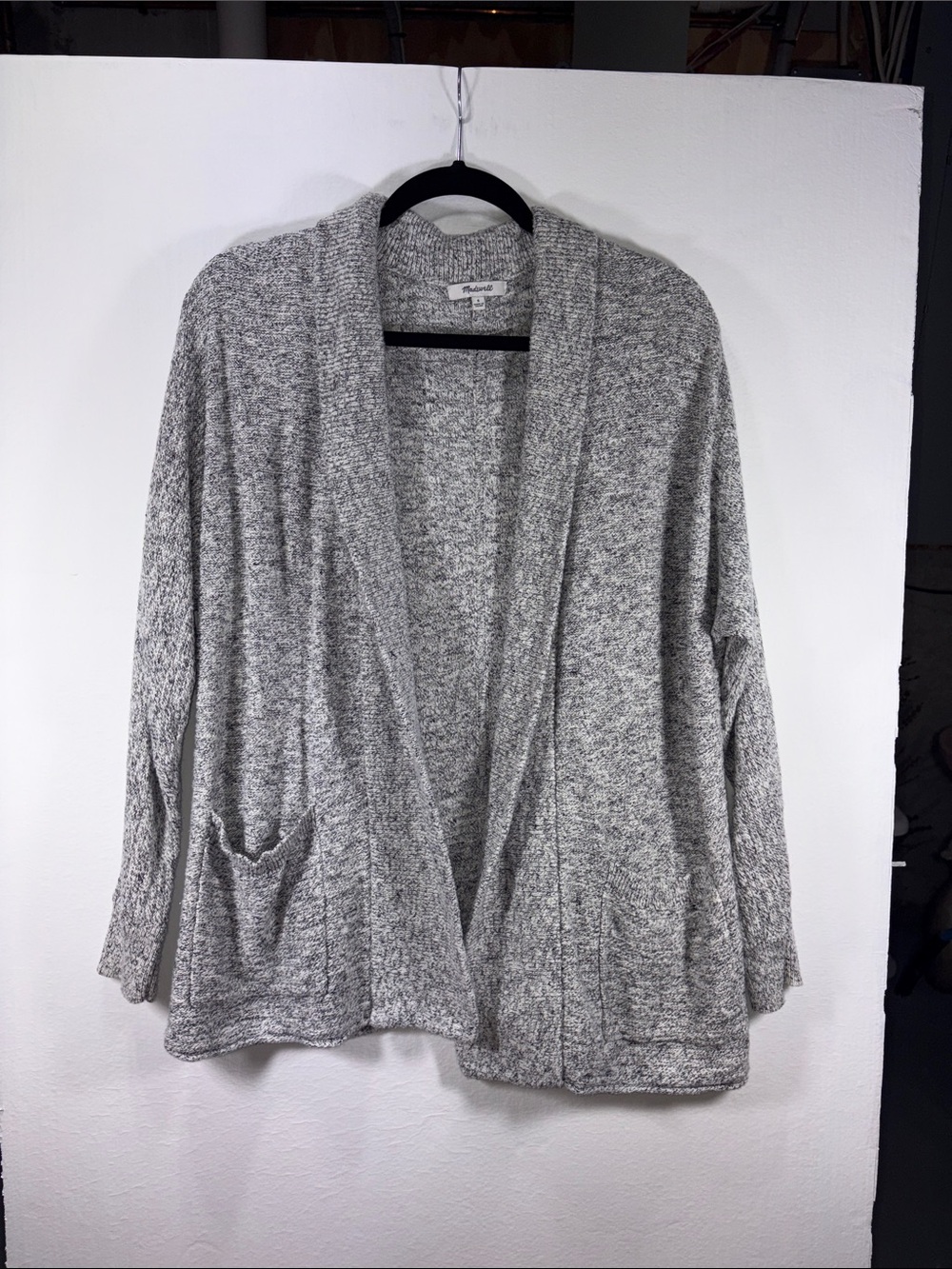Madewell Heather Gray Open-Front Knit Cardigan